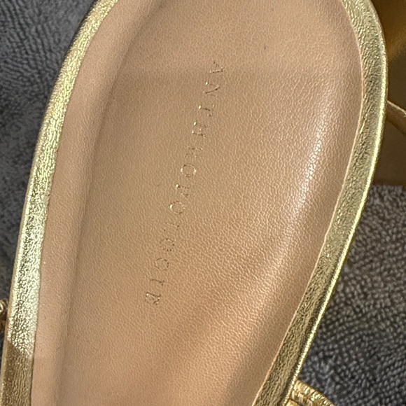Anthropology Lace up Elegant Gold Strappy Women's Heels Size 9 - Picture 2 of 7